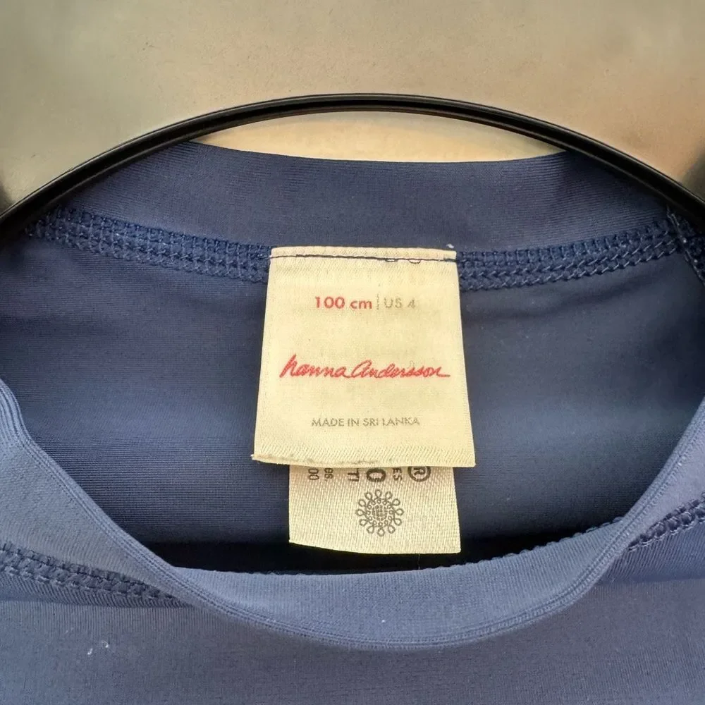 Hanna Andersson Blue Short Sleeve Rash Guard - Size 4